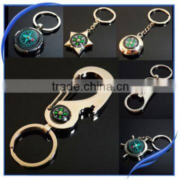 promotion metal compass key ring hook
