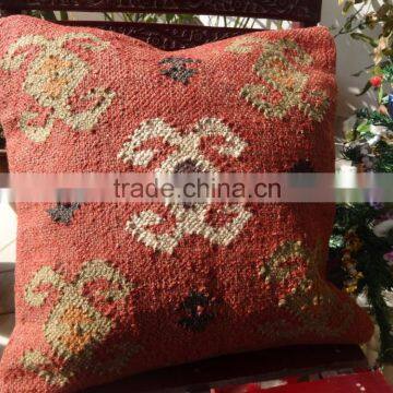 Boho Kilim Cushion Covers Indian Ethnic 18X18 Jute Vintage Shams Kelim Decorative Pillows Throw