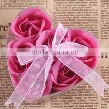 colorful heart-shaped rose flower soap