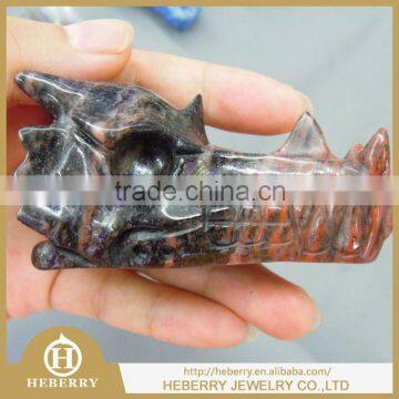 high quality hand carved natural crystal skulls /dragon eye crystal carving for fengshui