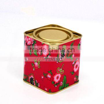 Small Vintage Storage Square Tea Tins