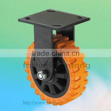 4''5''6''8'' Rigid Plate Industrial Polyurethane Casters For Trolley Wheel