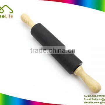 Household Baking Tools Wooden Handle Stainless Steel Colorful Silicone Rolling Pin photo-3