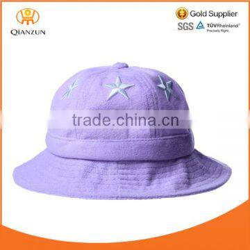 Embroidery Bucket Hat Terry Towel Toweling Custom Purple Bucket Hat