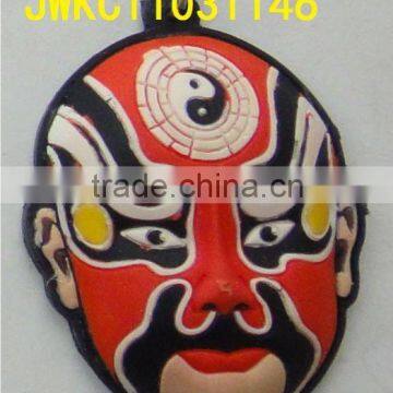 Chinese Peking Opera Promotional Cute 3d Soft Pvc Keychain
