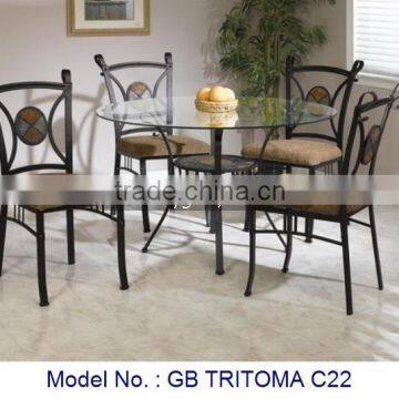 Metal Dining Set, Glasstop Metal Dining, Glass Table