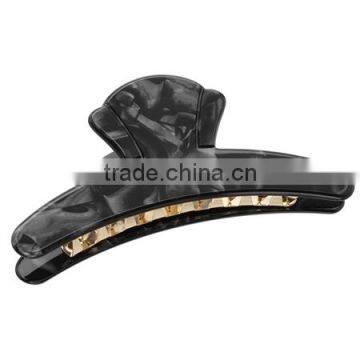 TORTOISE SHELL CELLULOSE ACETATE CLASSIC JAW CLIP WITH METAL TOOTH