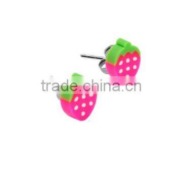2016 Hot Sale 316L Surgical Stainless Steel Ear Studs Fruits Wholesale Body Piercing Jewelry photo-3