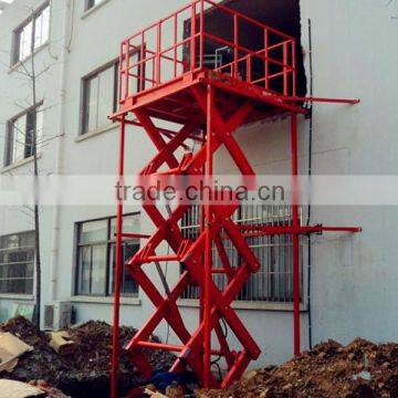 stationary hydraulic scissor cargo lift