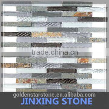 glass mosaic tile and stone mosaic mix (crystal glass )