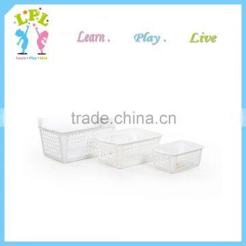 High quality pp material white storage basket plastic basket