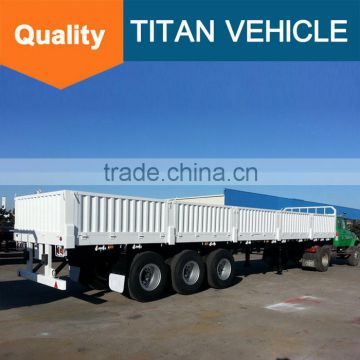 TITAN 40ft 60 ton Tri-axle Semi Sidewall Flatbed Trailer , Flatbed Trailer with Side Wall -- FOB 8600