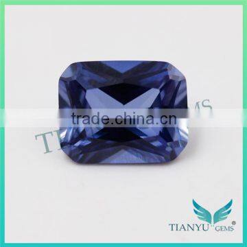 Wholesale Loose Synthetic Color #32 Octagon Princess Cut Sapphire Corundum Gemstone Free Sample