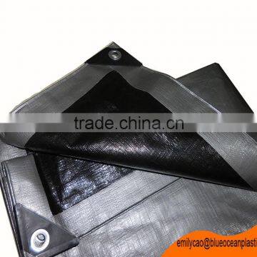 Reinforced Coner Bar PE Tarp Double laminated Sliver Black PE Tarpaulin Sheet