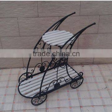 XY13605 home decor wrought iron crafts flower planter holder, metal bicycle plant stand