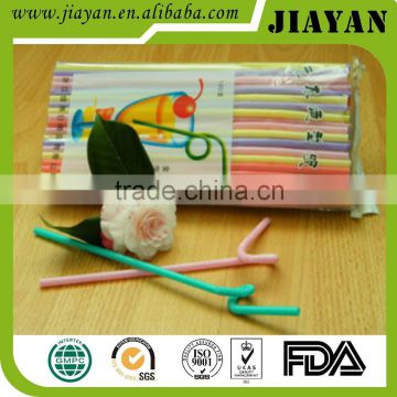 2016 Hot selling Food grade PP material colorful artistic drinking straws