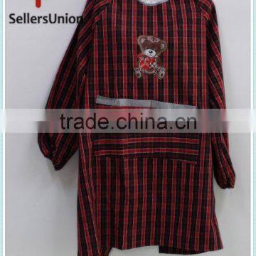 No.1 yiwu commission agent wanted Cheap Latest Design Long Sleeve Apron/Cotton Apron with Sleeves