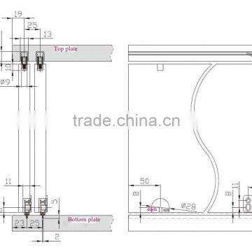 Hot Sell Internal Hanging Wardrobe Sliding Door Fittings for Closet Sliding Door photo-6