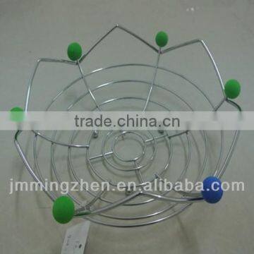 chrome plated iron wire fruit basket with knob