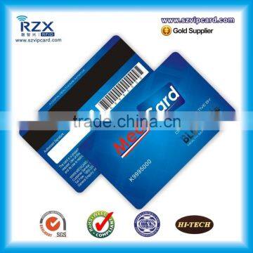 Printable plastic PVC card with hico magnetic stripe 2750oe