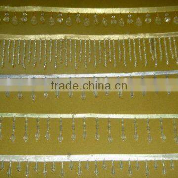 2012 new style man made ribbon with beads for curtain and other textile