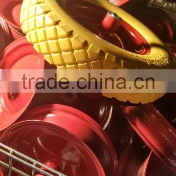 16 Inch Flat Free Wheel , Wheelbarrow pu Wheel 4.00-8 photo-5