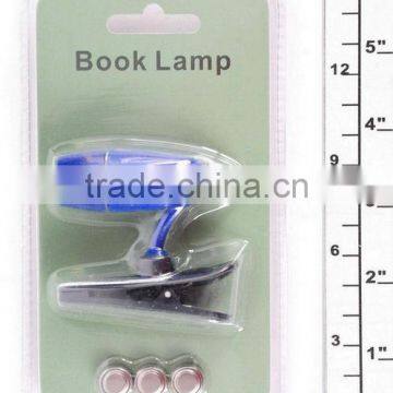 hot selling mini plastic book lamp 3 button cell with clip holder