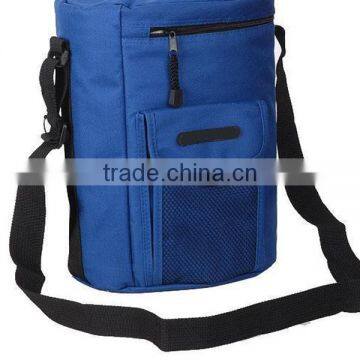 Hot selling blue polyester insulated freezable cooler bag with zip closure