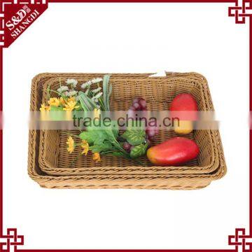 Wholesale Handwoven Rattan Storage Dough Proofing Poly Rattan Plastic Bread Basket photo-2