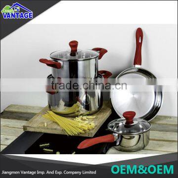 Wholesale Mirror Polish Nonstick Cooking Pot and Frying Pan Stainless Cookware photo-3