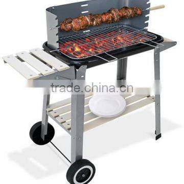 Large Enameled BBQ Grill Trolley photo-5