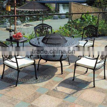 Bronze bbq table and chairs aluminium garden furniture