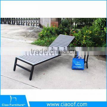 Лежак для пляжа с алюминиевым каркасом из дерева / Деревянный лежак для отдыха на солнце / Лежак для отдыха на солнце из тека photo-4