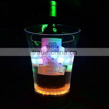 LED shine plastic wine coolers ice buckets and wine stands