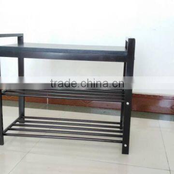 Three Tiers Metal Shoes Bench Storage Rack photo-2