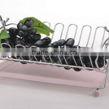 Wholesale Steel Wire Vegetable Basket,Fruit Holder With Plastic Tray photo-3
