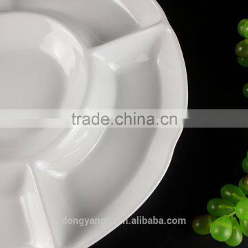 Factory Direct Wholesale White Glazed Ceramic Section Plates photo-4