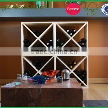 eco friendly pine wood wood 96 Bottles red wine cube rack ,wooen cube wine rack