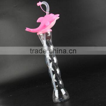 Twist shape Plastic Cup With Straw, Cute beach cup