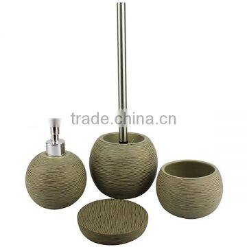 Stoneware Cement Wholesale White Resin Bathroom Accessories Set With Modern Design photo-5
