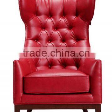 Leather Hotel Sofa Chair With Foodrest Stool