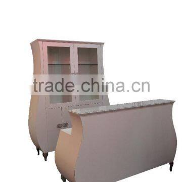 2016 New Arrival Modern Wooden Bookcase/wine Cabinet Covered by PU C129