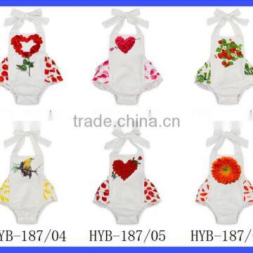 Summer Clothes Baby Girl's Floral Print Ruffles Romper photo-5