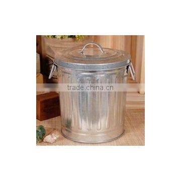 Enamel Antirust Garbage Can Metal Storage Container Trash Bin photo-3