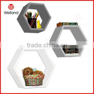 Hexagon Decorative Wall Mount Shelves, 3-Piece