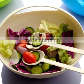 BPA-Free big plastic salad bowl with spoon/plastic salad bowl with handle