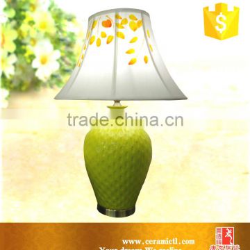 Yellow color chinese porcelain table lamp