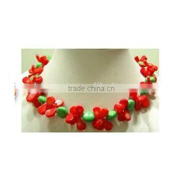 wholesale 17" 10-14mm red raindrop natural coral necklace