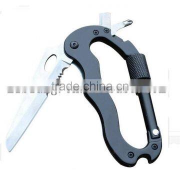 Portable Stainless Steel Aluminium Multifunction Carabiner Knife