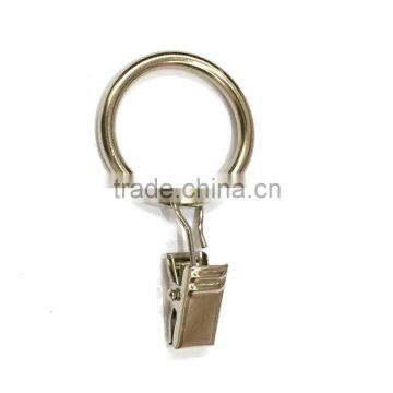 Wholesale Brushed Nickel Plating Iron Curtain Ring With Clip / Rod Ring With Clip Hanging / A Ring With A Clip photo-3